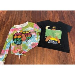 Girls Melanin Black Girl Set of 2 Shirts Size L